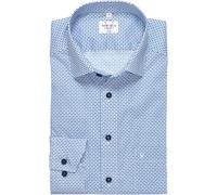 Langarmhemd MARVELIS, Herren, Gr. 43, N-Gr, bleu, Web, Obermaterial: 100% Baumwolle, gemustert, tailliert normal, Manschette verstellbar, Hemden, mit New-Kentkragen, modern fit, bügelfrei (13487157-43