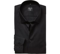 Langarmhemd MARVELIS, Herren, Gr. 43, N-Gr, schwarz, Web, Obermaterial: 100% Baumwolle, körpernah, 2-Knopf-Manschette, Hemden, Kentkragen, Businesshemd, körpernah (60267004-43) schwarz