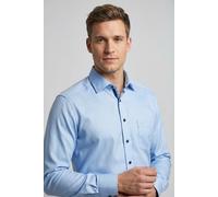 Marvelis Herren Businesshemd Non-Iron Modern Fit, Langarm, Kent-Kragen, Twill, 100% Baumwolle, bleu 11, 44