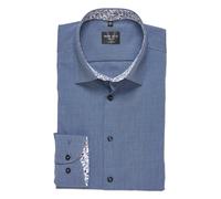 Langarmhemd MARVELIS, Herren, Gr. 44, N-Gr, nachtblau, Web, Obermaterial: 100% Baumwolle, schmal normal, Manschette, Hemden Langarmhemd, Businesshemd, New York Kentkragen, bügelleicht (48105025-44)