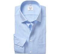 Marvelis Herren Businesshemd Non-Iron Modern Fit, Langarm, Kent-Kragen, Chambray, 100% Baumwolle, bleu 11, 45