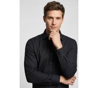 Marvelis Herren Businesshemd Non-Iron Modern Fit extralang Kent-Kragen 100% Baumwolle schwarz 68 46