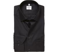 Marvelis Herren Businesshemd Non-Iron Modern Fit, extralang, Kent-Kragen, Uni Popeline, 100% Baumwolle, schwarz 68, 47