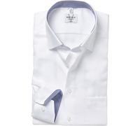 Marvelis Herren Businesshemd Langarm Modern-Fit,Einfarbig,New Kent,Weiss 00,48