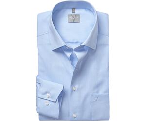 Langarmhemd MARVELIS, Herren, Gr. 54, N-Gr, bleu, Web, Obermaterial: 100% Baumwolle, unifarben, comfort fit, 2-Knopf-Manschette, Hemden, Businesshemd, comfort fit, New-Kentkragen (25647356-54) bleu