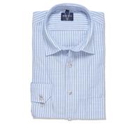 Langarmhemd MARVELIS, Herren, Gr. XXL, N-Gr, bleu, Web, Obermaterial: 52% Lyocell, 48% Baumwolle, gestreift, hüftbedeckend, Rundhals, 2-Knopf-Manschette, Hemden, im Streifen-Look, Businesshemd, Kentkr
