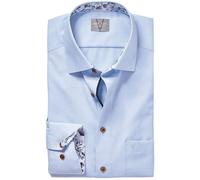 Langarmhemd MARVELIS "Lucky", Herren, Gr. 48, N-Gr, rauchblau, Web, Obermaterial: 100% Baumwolle, comfort fit normal, 2-Knopf-Manschette, Hemden, comfort fit, bügelfrei, Businesshemd (47817536-48) rau