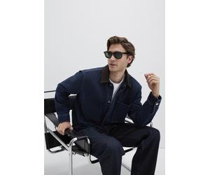 Langarmhemd MAVI "POCKET SHIRT", Herren, Gr. M, US-Größen, schwarz indigo, 100% Baumwolle, clean, normal lang, eng normaler Saum, Hemden, Premium Jeanshemd (33389213-M) schwarz indigo