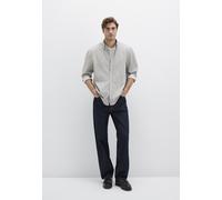 Langarmhemd MAVI "STRIPE SHIRT", Herren, Gr. M, US-Größen, weiß (gray flannel zemin, weiß stripe), 100% Baumwolle, gestreift, regular fit lang, eng normaler Saum, Hemden, Premium Streifenhemd (3981920