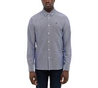 Langarmhemd MUSTANG "Herren Style Edinburg", Herren, Gr. L, US-Größen, blau 4136, Twill, 100% Baumwolle, meliert, slim fit, Hemden Langarmhemd (97377614-L)