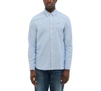 Langarmhemd MUSTANG "Herren Style Edinburg", Herren, Gr. M, US-Größen, blau 5180, Twill, 100% Baumwolle, meliert, slim fit, Hemden (83624800-M) blau 5180