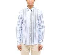 Langarmhemd MUSTANG "Herren Style Rawlins", Damen, Gr. XL, US-Größen, bunt 12745, Twill, 55% Leinen, 45% Baumwolle, gestreift, slim fit, Hemden Langarmhemd (49509255-XL)