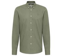 Langarmhemd MUSTANG "Herren Style Rawlins", Herren, Gr. XXL, US-Größen, grün 6473, Twill, 55% Leinen, 45% Baumwolle, unifarben, slim fit, Hemden Langarmhemd (20017165-XXL)