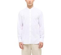 Langarmhemd MUSTANG "Herren Style Yuma", Herren, Gr. M, US-Größen, weiß (weiß 2007), Web, 55% Leinen, 45% Baumwolle, unifarben, regular fit, Hemden Langarmhemd (38476168-M)