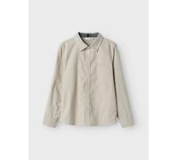 Langarmhemd NAME IT "NKMNEWSA für Jungen mit Knopfleiste und Baumwollkomfort", Jungen, Gr. 92, N-Gr, beige (pure cashmere), Web, Obermaterial: 100% Baumwolle, unifarben, regular fit, Ärmel mit Ärmelsc