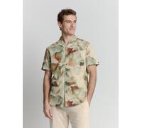 Langarmhemd NO EXCESS "No Excess Bedrucktes Hemd", Herren, Gr. XXL, Normalgrößen, grün (mint), 55% Leinen, 45% Baumwolle, regular fit, Hemden (13963602-XXL) mint