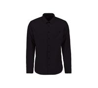 Langarmhemd NO EXCESS "No Excess Cordhemd Shirt Solid Fine Herringbone", Herren, Gr. 3XL, Normalgrößen, schwarz, 100% Baumwolle, regular fit, Hemden (44803903-XXXL) schwarz