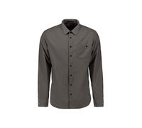 Langarmhemd NO EXCESS "No Excess Cordhemd Shirt Solid Fine Herringbone", Herren, Gr. L, Normalgrößen, schwarz clay, 100% Baumwolle, regular fit, Hemden (46944740-L) schwarz clay