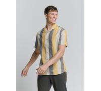 Langarmhemd NO EXCESS "No Excess Gestreiftes Hemd", Herren, Gr. L, Normalgrößen, gelb, 100% Baumwolle, regular fit, Hemden (40468645-L) gelb