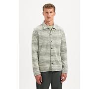 Langarmhemd NO EXCESS "No Excess Gestricktes Overshirt Shirt Jersey Jacquard", Herren, Gr. M, Normalgrößen, dunkelgrün, 75% Baumwolle, 16% Polyester, 9% Viskose, regular fit, Hemden (78450168-M) dunke