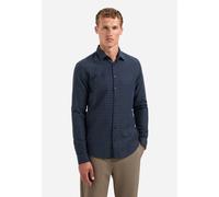Langarmhemd NO EXCESS "No Excess Gewebtes Jacquard-Hemd Shirt Mini Jacquard", Herren, Gr. 3XL, Normalgrößen, night, 100% Baumwolle, regular fit, Hemden (55478562-XXXL) night