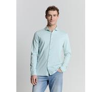 Langarmhemd NO EXCESS "No Excess Jerseyhemd", Herren, Gr. XXL, Normalgrößen, blau (pastellblau), 60% Viskose, 35% Nylon, 5% Elasthan, regular fit, Hemden (38305641-XXL) pastellblau