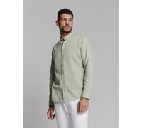 No Excess Regular Fit Leinenhemd Light Army, Einfarbig