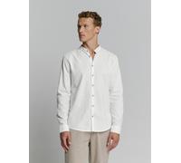 Langarmhemd NO EXCESS "No Excess Leinenhemd", Herren, Gr. L, Normalgrößen, weiß, 55% Leinen, 45% Baumwolle, regular fit, Hemden (16063664-L) weiß