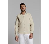Langarmhemd NO EXCESS "No Excess Leinenhemd", Herren, Gr. XL, Normalgrößen, beige (sand), 55% Leinen, 45% Baumwolle, regular fit, Hemden (93246532-XL) sand