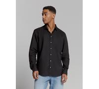 Langarmhemd NO EXCESS "No Excess Leinenhemd", Herren, Gr. XL, Normalgrößen, schwarz, 55% Leinen, 45% Baumwolle, regular fit, Hemden (89829734-XL) schwarz