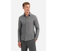 Langarmhemd NO EXCESS "No Excess Meliertes Jerseyhemd Shirt Jersey", Damen, Gr. XL, Normalgrößen, dunkelgrau, 55% Baumwolle, 45% Polyester, regular fit, Hemden Langarmhemd (39145349-XL)