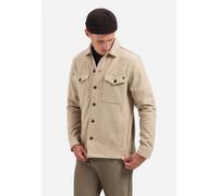 Langarmhemd NO EXCESS "No Excess Meliertes Overshirt Overshirt Button Closure Melange", Herren, Gr. L, Normalgrößen, khaki, 80% Polyester (Recycelt), 10% Viskose, 10% Acryl, regular fit, Hemden (48646
