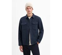 Langarmhemd NO EXCESS "No Excess Meliertes Overshirt", Herren, Gr. XL, Normalgrößen, night, 80% Polyester (Recycelt), 10% Viskose, 10% Acryl, regular fit, Hemden (11025550-XL) night