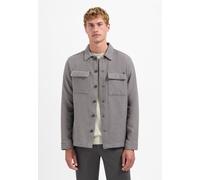 Langarmhemd NO EXCESS "No Excess Overshirt mit Knöpfen", Herren, Gr. M, Normalgrößen, grau, 57% Polyester, 43% Baumwolle, regular fit, Hemden (20211766-M) grau