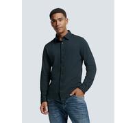 Langarmhemd NO EXCESS "No Excess Piqué-Hemd von Timeless Basics", Damen, Gr. 3XL, Normalgrößen, blau (dunkelblau), 97% Baumwolle, 3% Elasthan, regular fit, Hemden Langarmhemd (29117737-XXXL)