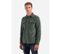 Langarmhemd NO EXCESS "No Excess Samt-Overshirt mit Knöpfen Overshirt Buttons Twill", Herren, Gr. 3XL, Normalgrößen, dunkelgrün, 86% Baumwolle, 12% Lyocell, 2% Elasthan, regular fit, Hemden (38508325-