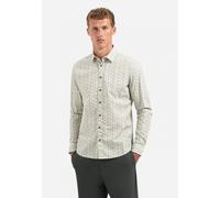 Langarmhemd NO EXCESS "No Excess Stretchhemd mit Print Shirt Stretch Allover Printed", Herren, Gr. M, Normalgrößen, dunkelgrün, 97% Baumwolle, 3% Elasthan, regular fit, Hemden (44531530-M) dunkelgrün