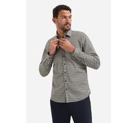 Langarmhemd NO EXCESS "No Excess Stretchhemd mit Print Shirt Stretch Allover Printed", Herren, Gr. S, Normalgrößen, schwarz, 97% Baumwolle, 3% Elasthan, regular fit, Hemden (66315943-S) schwarz