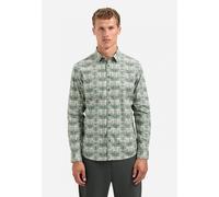Langarmhemd NO EXCESS "No Excess Stretchhemd mit Print Shirt Stretch Allover Printed", Herren, Gr. XL, Normalgrößen, dunkelgrün, 97% Baumwolle, 3% Elasthan, regular fit, Hemden (74341110-XL) dunkelgrü