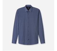 Langarmhemd OLYMP "24/7 - Level 5", Herren, Gr. 39, N-Gr, blau (marine), Web, Obermaterial: 92% Baumwolle, 8% Elasthan, 2-Knopf-Manschette, Hemden Langarmhemd, Atmungsaktiv, dehnbar, body fit, New Yor