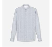 Langarmhemd OLYMP "24/7 - Level 5", Herren, Gr. 43, N-Gr, blau (marine), Jersey, Obermaterial: 86% Polyamid, 14% Elasthan, gestreift, 2-Knopf-Manschette, Hemden, Flex Jersey, body fit, Anti Smell, Ken