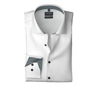 Langarmhemd OLYMP "24/7 - Luxor comfort fit", Herren, Gr. 41, N-Gr, weiß, Web, Obermaterial: 64% Baumwolle, 27% Polyester, 9% Elasthan, comfort fit normal, 2-Knopf-Manschette, Hemden, Climate Control,