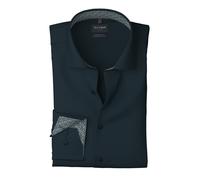 Langarmhemd OLYMP "24/7 - Luxor comfort fit", Herren, Gr. 44, N-Gr, marine, Web, Obermaterial: 64% Baumwolle, 27% Polyester, 9% Elasthan, comfort fit normal, 2-Knopf-Manschette, Hemden, Climate Contro