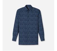 Langarmhemd OLYMP "24/7 - Luxor modern fit", Herren, Gr. 40, N-Gr, blau (marine), Web, Obermaterial: 64% Baumwolle, 27% Polyester, 9% Elasthan, 2-Knopf-Manschette, Hemden, Climate Control, Global-Kent