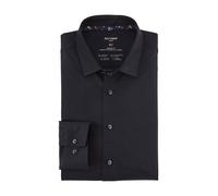 Langarmhemd OLYMP "24/7 - Luxor modern fit", Herren, Gr. 44, N-Gr, blau (marine), Jersey, Obermaterial: 92% Baumwolle, 8% Elasthan, Manschette, Hemden Langarmhemd (82145017-44)