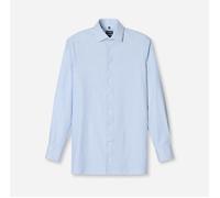 Langarmhemd OLYMP "24/Seven - Luxor", Herren, Gr. 47, N-Gr, blau (bleu), Web, Obermaterial: 64% Baumwolle, 27% Polyester, 9% Elasthan, normal, 2-Knopf-Manschette, Hemden, Climate Control, modern fit, 