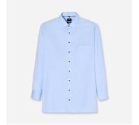 Langarmhemd OLYMP "Big & Tall", Herren, Gr. 48, N-Gr, blau (bleu), Web, Obermaterial: 100% Baumwolle, gemustert, normal, 2-Knopf-Manschette verstellbar, Hemden, New Kentkragen, comfort fit (44273162-4