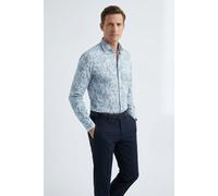 Langarmhemd OLYMP "Big & Tall", Herren, Gr. 48, N-Gr, bleu, Web, Obermaterial: 100% Baumwolle, gemustert, normal, 2-Knopf-Manschette verstellbar, Hemden, New Kentkragen, comfort fit (16225728-48) bleu