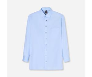 Langarmhemd OLYMP "Big & Tall", Herren, Gr. 49, N-Gr, blau (bleu), Web, Obermaterial: 100% Baumwolle, gemustert, normal, 2-Knopf-Manschette verstellbar, Hemden, New Kentkragen, comfort fit (44273162-4