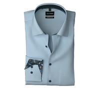 Langarmhemd OLYMP "Big & Tall", Herren, Gr. 51, N-Gr, blau (bleu), Web, Obermaterial: 100% Baumwolle, comfort fit normal, 2-Knopf-Manschette, Hemden, Neue COMFORT FIT BIG Kollektion, Businesshemd (279